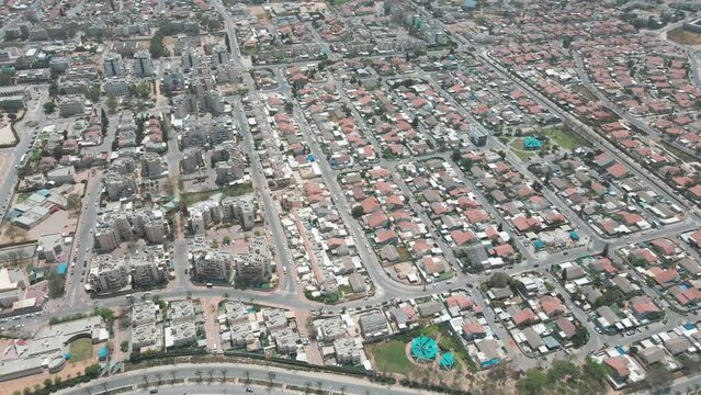 Aerial Drone Above a Israeli Southern District Called Netivot
