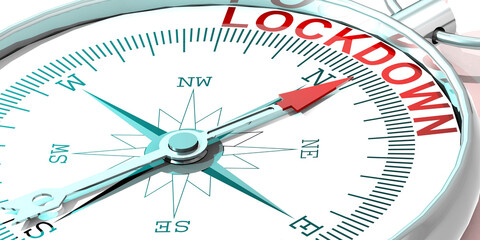 Metal compass with lockdown word