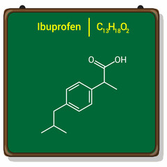 chemical structure of ibuprofen (C13H18O2)