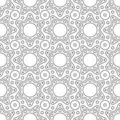 Black and white seamless illustrations. Coloring book, colouring page for children and adults. Decorative abstract linear vector pattern design. Thin line drawing. Easy to edit color and line weight