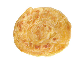 Homemade Roti parata or roti canai, kerala porotta, malabari parotta on white background with clipping path.