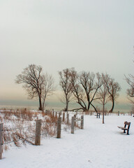 winter scene at bluffer park, Scarborough Ontario