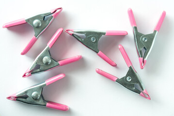 Metal Hand Clamps with Pink rips
