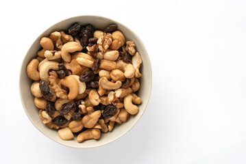 Nuts and Dried Fruit in a Bowl