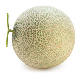 Green melons isolated on white background, Melon or Cantaloupe isolated on white background With clipping path.