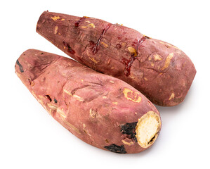 Baked sweet potato isolated on white background, Roasted Sweet Potato on white background With clipping path.