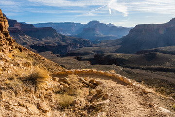 South Kaibab Trail Takes A Sharp Turn To The Left In The Grand Canyon