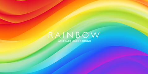 Abstract 3d rainbow wave object background