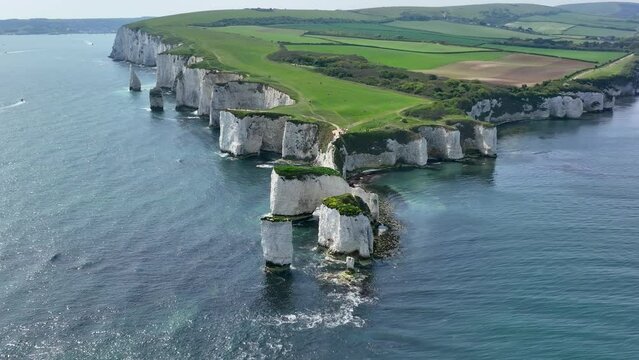 The Chalk Cliffs of Old Harry Rocks on the South Coast of England