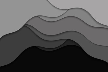 Curve black lines. Abstract dark wave pattern background. 