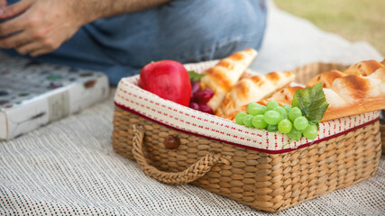 outdoor picnic set for camping in the gardens