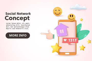 Vector Illustration Various Smiling Happy Emoticons in Front of a Smartphone Screen