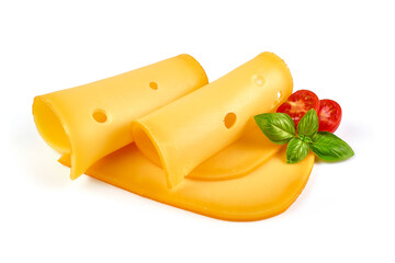 Traditional Dutch cheese, isolated on white background.