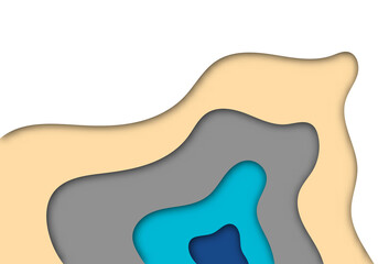 Stylish Modern 3D Paper Cut Art Template with Abstract Curve Shapes Background for Flyer, Banner, Presentation and Poster