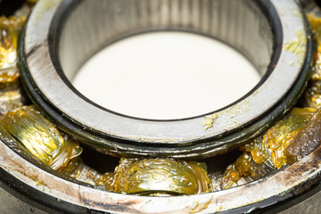 old bearing car.expire bearing car isoleted on white background. old rusty ball bearing