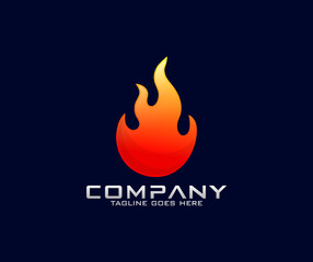 Fire abstract logo design 3D Fire Flame Logo design vector template