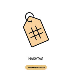 hashtag icons  symbol vector elements for infographic web