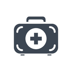 First aid kit related vector glyph icon