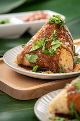 Vegetable zongzi. Vegetarian rice dumpling for Duanwu Dragon Boat Festival food.