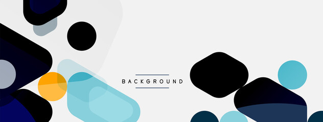 Abstract round geometric shapes and circles background. Trendy techno business template for wallpaper, banner, background or landing