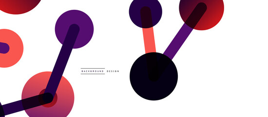 Abstract background. Round dots connected by lines. Trendy techno business template for wallpaper, banner, background or landing