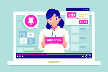 content creator concept  flat design illustration