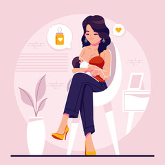 breastfeeding flat design illustration background