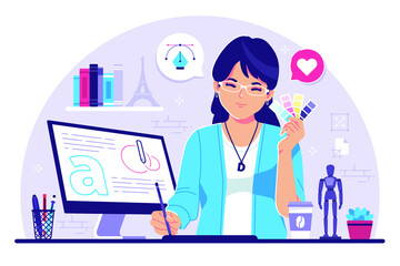 graphic designer flat design illustration