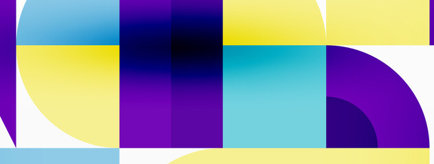 Obraz premium Minimal geometric abstract background. Circle square and triangle design. Trendy techno business template for wallpaper, banner, background or landing