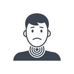 Sore Throat related vector glyph icon.