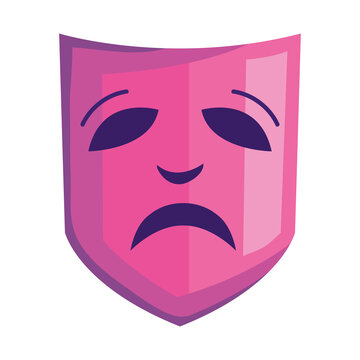 pink sad theater mask