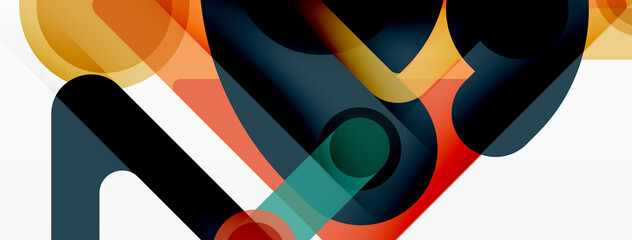 Geometric primitives. Lines, circles abstract background