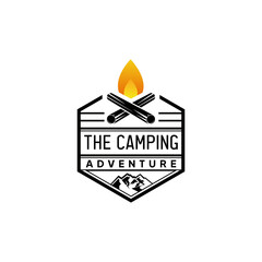 Vector Camping Logo Line Art