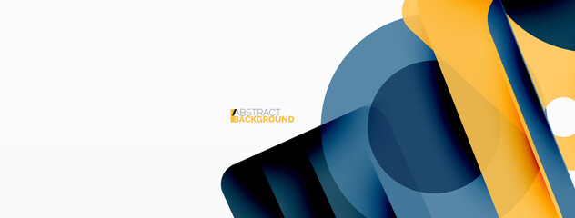 Line, triangle, square and circle primitive composition. Vector geometric minimal abstract background for wallpaper, banner, background, landing page