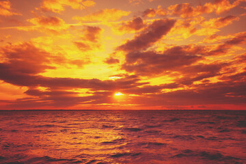 Fototapeta na wymiar Seascape in the early morning. Sunrise over the sea