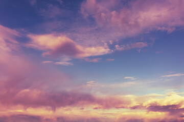 Colorful cloudy sky at sunset