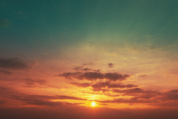 Colorful cloudy sky at sunset