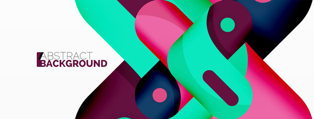 Fototapeta premium Creative geometric wallpaper. Round arrow shape minimal geometric background. Techno business template for wallpaper, banner, background or landing