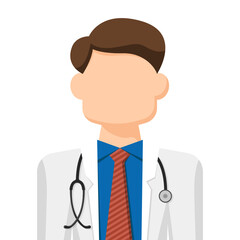 Fototapeta premium Colorful simple flat vector of doctor, icon or symbol, people concept vector illustration.
