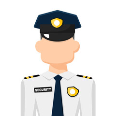 Colorful simple flat vector of security guard, icon or symbol, people concept vector illustration.