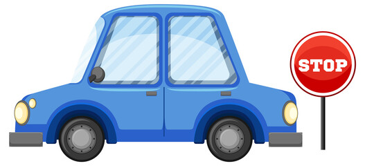 Isolated car in cartoon style