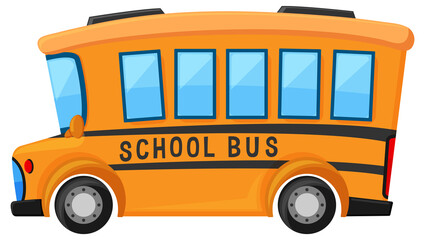 Simple cute school bus on white background © brgfx