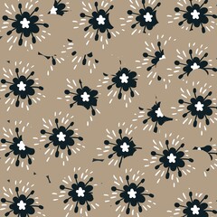 Obraz premium Trendy Seamless Floral Pattern chocolate background