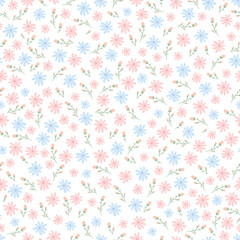Floral seamless pattern. Pretty flowers. Printing with small pink flowers. Ditsy print. Cute spring background. elegant template for fashionable printers