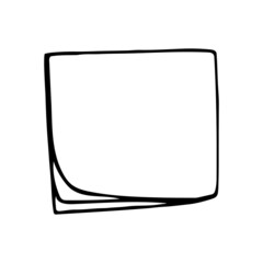 blank sheets for notes stack. notepad page. vector illustration hand drawn in doodle line art style. monochrome, scandinavian, minimalism. icon, template.