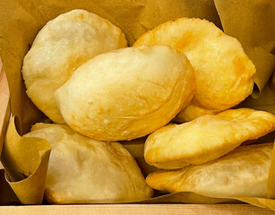 Gnocco Fritto (Crescentine). Traditional Italian cuisine. Substitute for bread made with fried dough.