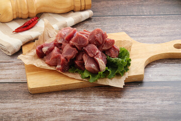 Raw pork cube for roast