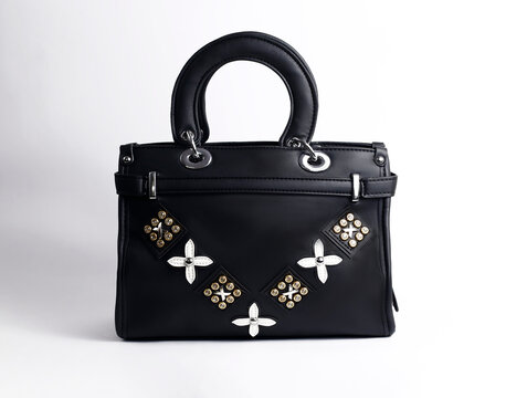 Hand Bag Layout with Place for Text. Women's Accessories Jewellery Background Mockup Banner. Fashion accessories.