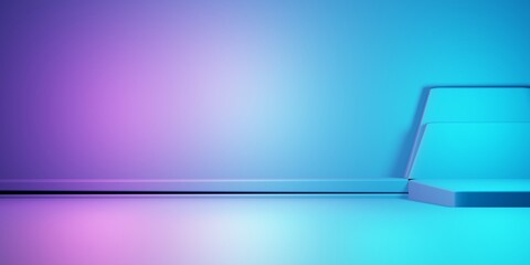3d rendering of purple and blue abstract geometric background. Scene for advertising, technology, showcase, banner, cosmetic, fashion, business, sport, metaverse. Sci-Fi Illustration. Product display