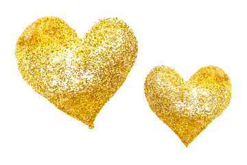glitter painted gold heart.